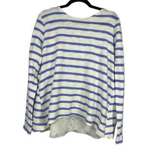 Anthropologie, Sullivan + James, Size Large, Blue & White Terry Stripe Sweater